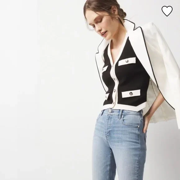 nwt WHITE HOUSE BLACK MARKET colorblock sweater vest m L - Picture 2 of 3